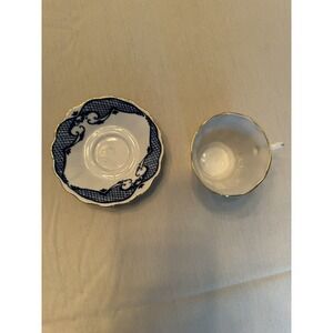 Ukraine/Soviet 1940s Korosten Cobalt Floral Cup And Saucer Set